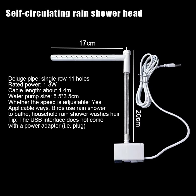 New Automatic Parrot Bird Bath Tub USB Electric Pet Circulating Water Bathtub Shower Fountain Pet Supplies·