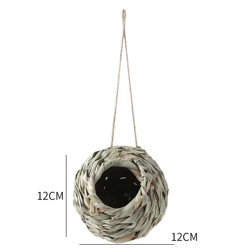 New Birds Nest Bird Cage Grass Egg Cage Bird House Outdoor Decorative Weaved Hanging Parrot Nest Houses Pet Bedroom
