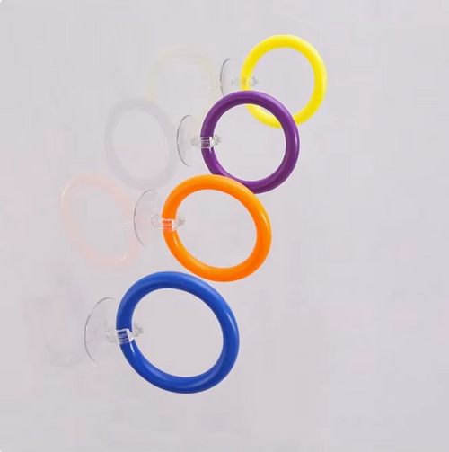 4PC/Set Betta fish training ring set, used for displaying fins, training gill flaring, and multicolor suction cup practice rings