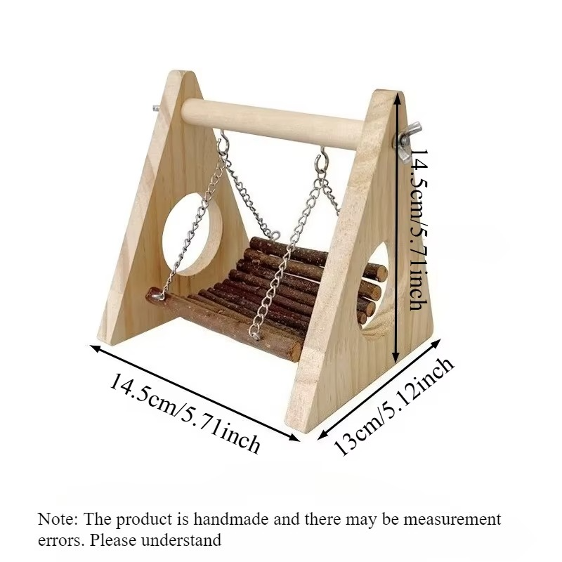Wooden Hamster Toy Swing Hammock Shuttling And Playing In Tree Holes Little Pet Grinding Teeth Landscaping Supplies