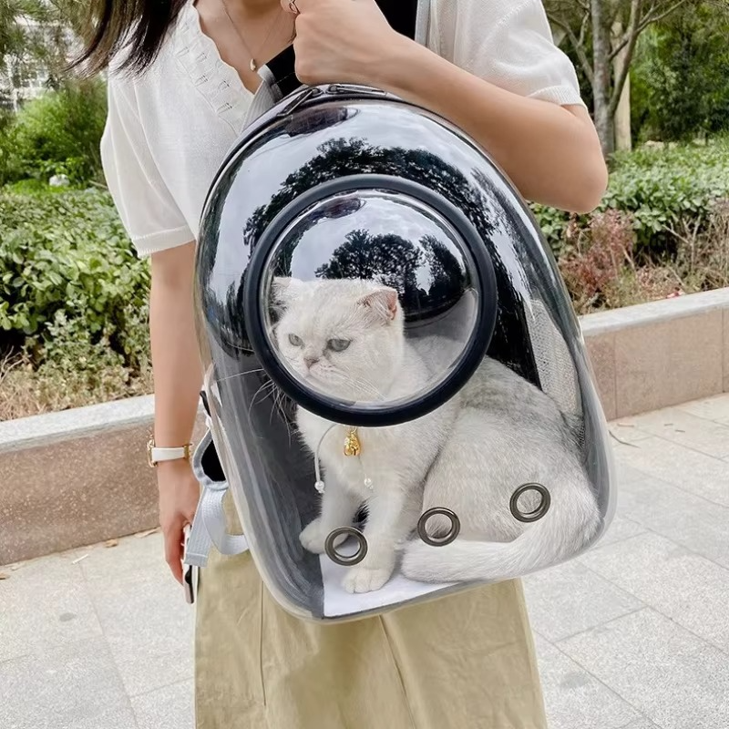 Cat Backpack Carrier with 360° Transparent Bubble and Breathable Design – Spacious Lightweight Travel Bag for Outdoor Adventures
