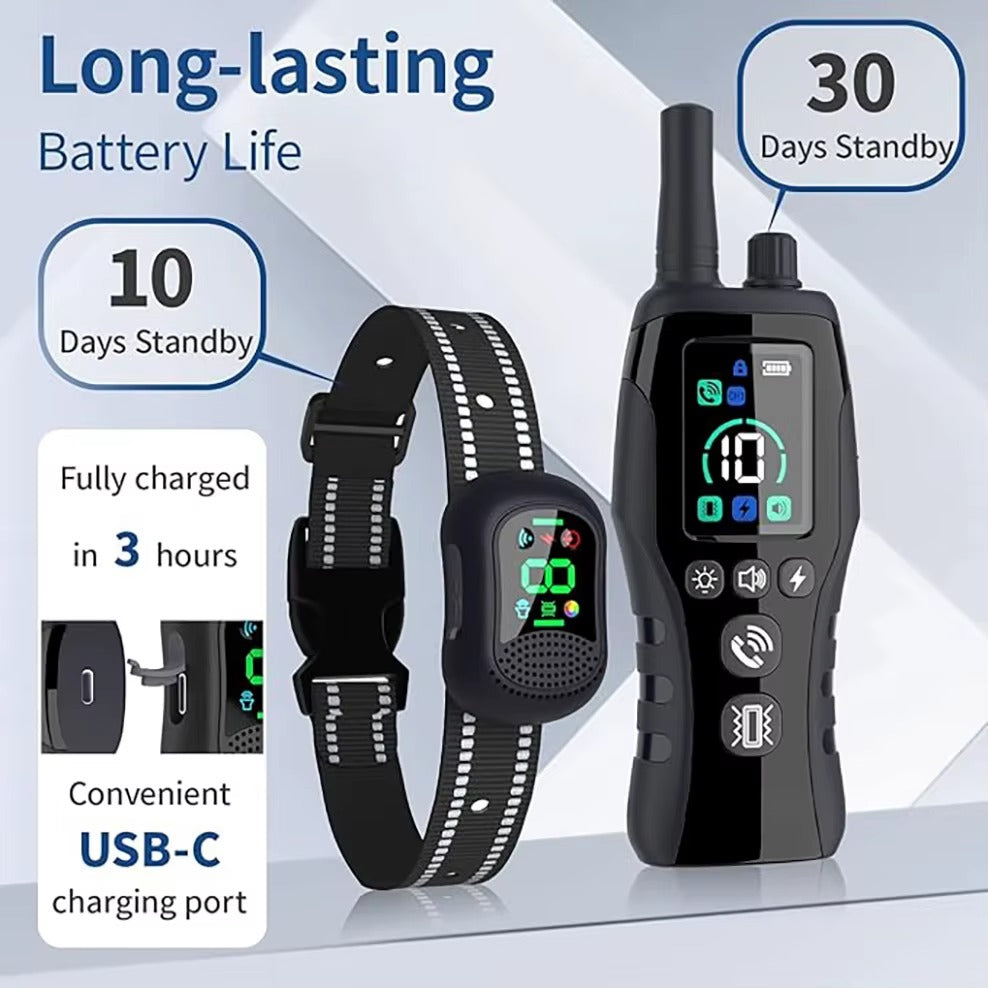 Dog Shock Collar 6500FT Dog Training Collar with Remote Waterproof Electric Collar with 4 Training Modes Rechargeable For Dog